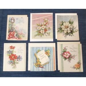 Vtg Unused Charles Christian Culp Card Lot of 6 1947-48 Happy Birthday 937A